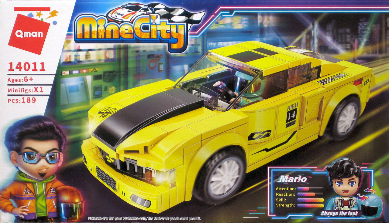

Конструктор Qman (Brick) 14011 спортивная машина Hornet VER-7, 189 детали, 1 фигурка
