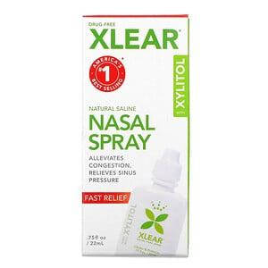 

Xlear, натуральный солевой назальный спрей с ксилитолом, быстрого действия, 22 мл
