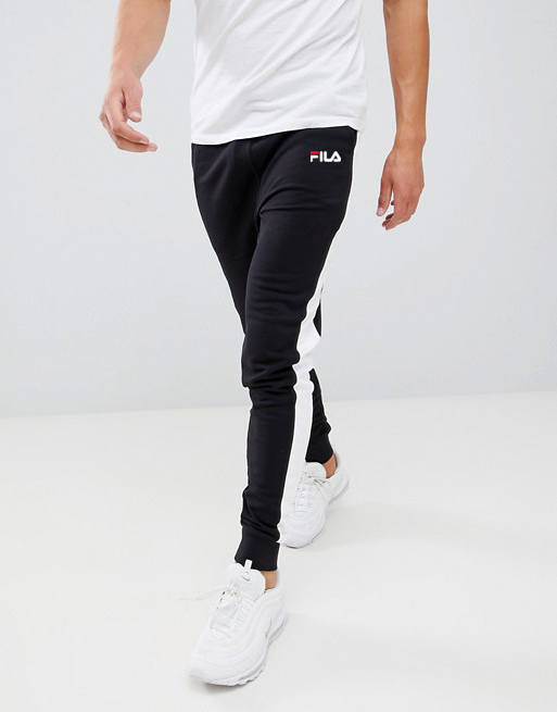 

Мужские спортивные штаны Fila (Фила) с лампасами черные S, Черный