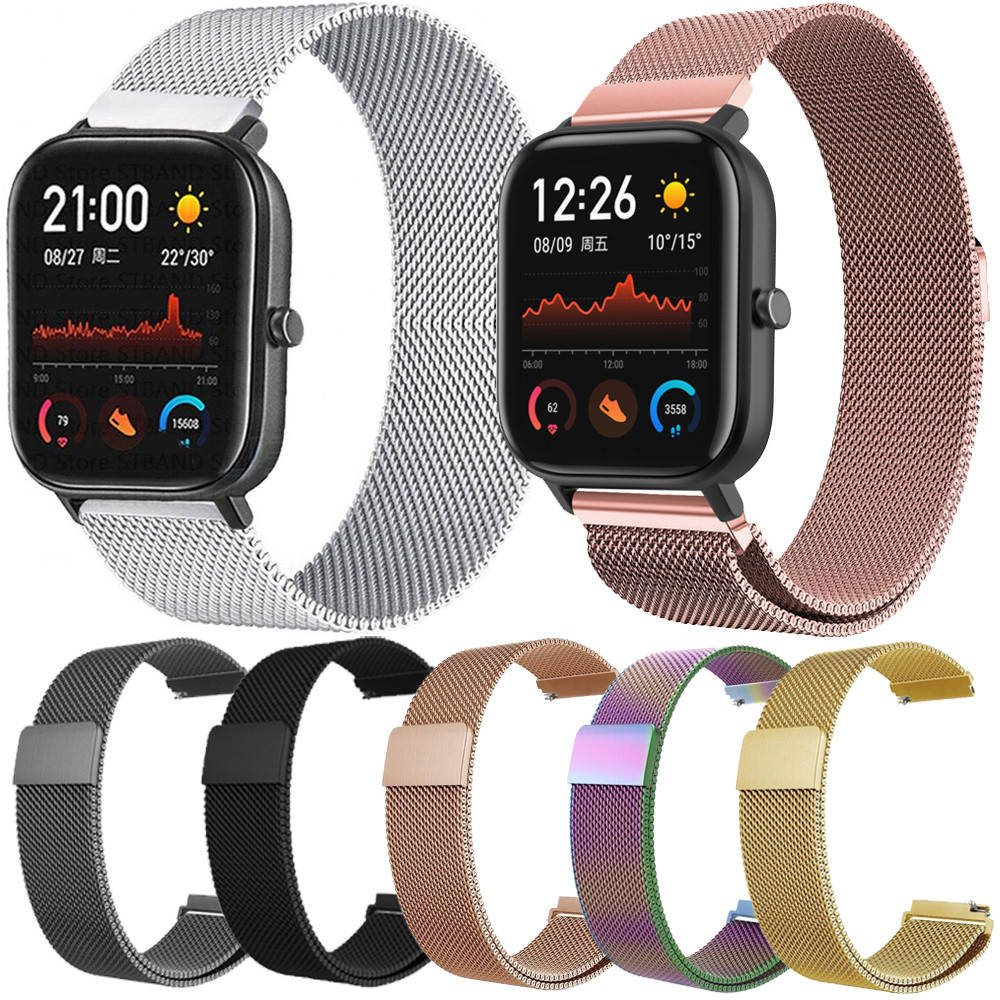 

Ремешок для Amazfit GTS / GTS 2 / GTS 2 mini / GTS 3 металлический миланская петля