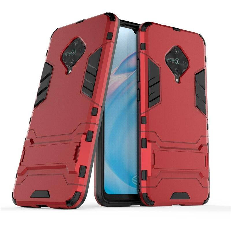

Чехол Hybrid case для Vivo V17 бампер с подставкой красный