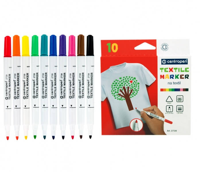 

Набор маркеров по ткани Centropen Textile, 10 шт. 1,8 мм, Разные цвета