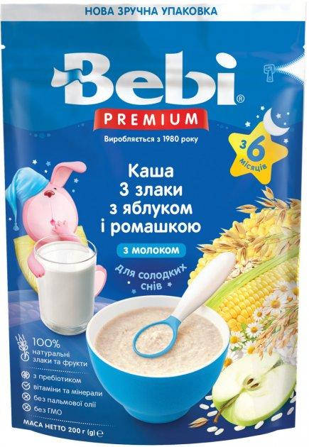 

Bebi Каша молочная Премиум 3 злака с яблоком и ромашкой 6м+ 200г