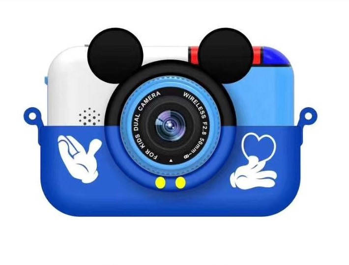 

Детский цифровой фотоаппарат Smart Kids TOY G6 Микки Маус Синий 2 камеры 28MP, Голубой