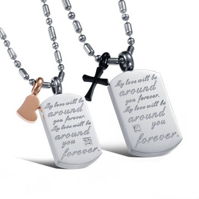 

Двойные кулоны и подвески Парные модели для влюбленных, Серебристый