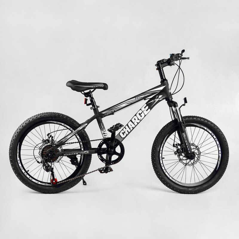 

Дитячий спортивний велосипед 20'' CORSO «Charge» SG-20410 (1) сталева рама, обладнання Saiguan 7 швидкостей,