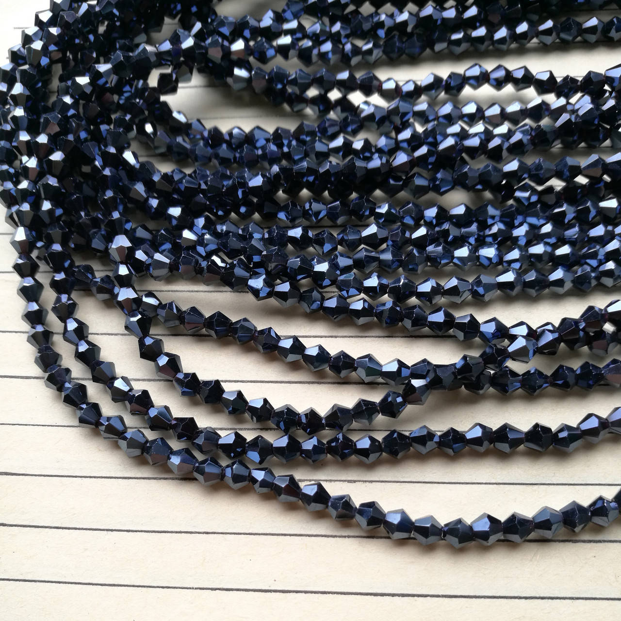 

Кришталева намистина, біконус, гематитова, 4 мм, 120 шт/упаковка