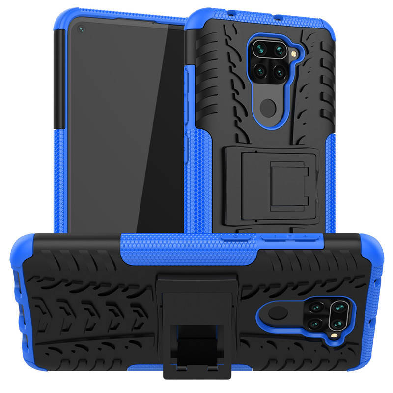

Чехол Armor для Xiaomi Redmi Note 9 противоударный бампер Blue