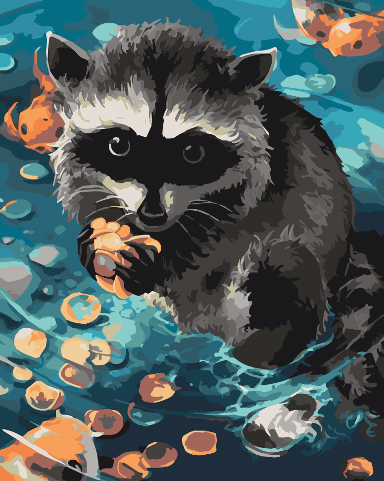 

Картина по номерам на холсте, набор для росписи "Енот. Ракун" 40 * 50 см 11615-AC