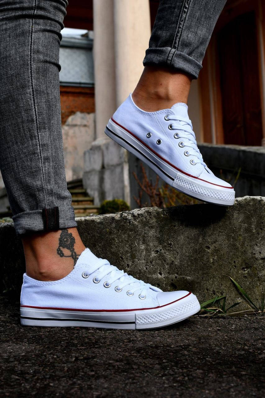 

Кеды Converse style белые, Черный