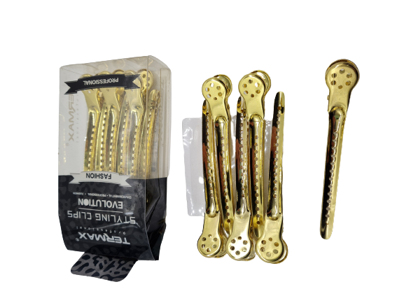 

Зажимы для волос металлические 9.5см. цветные 6шт в упаковке Termax, Золотистый