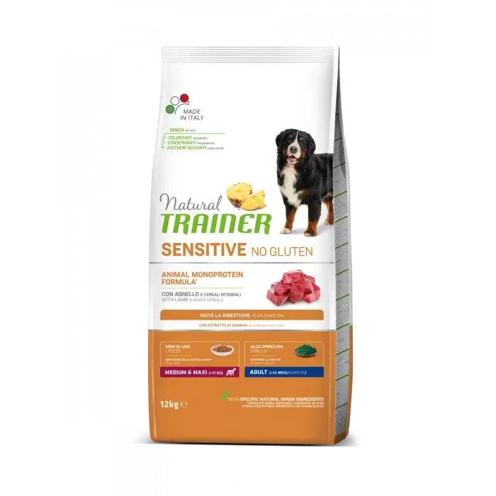 

Natural Trainer Dog Sensitive Adult Medium&Maxi With Lamb – с ягненком для взрослых собак 12 кг