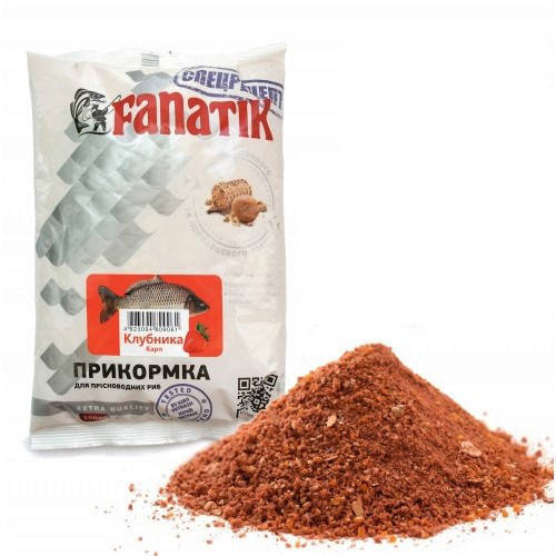 

Прикормка FANATIK Клубника Карп 1кг