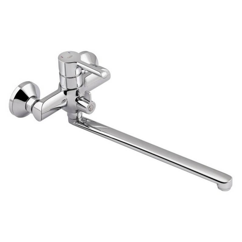 

Смеситель для ванны Qtap Grand CRM 005 однорычажный латунный хром длынный излив