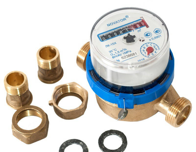 

Счетчик холодной воды Новатор ЛК-15Х с монтажным комплектом ДУ-15
