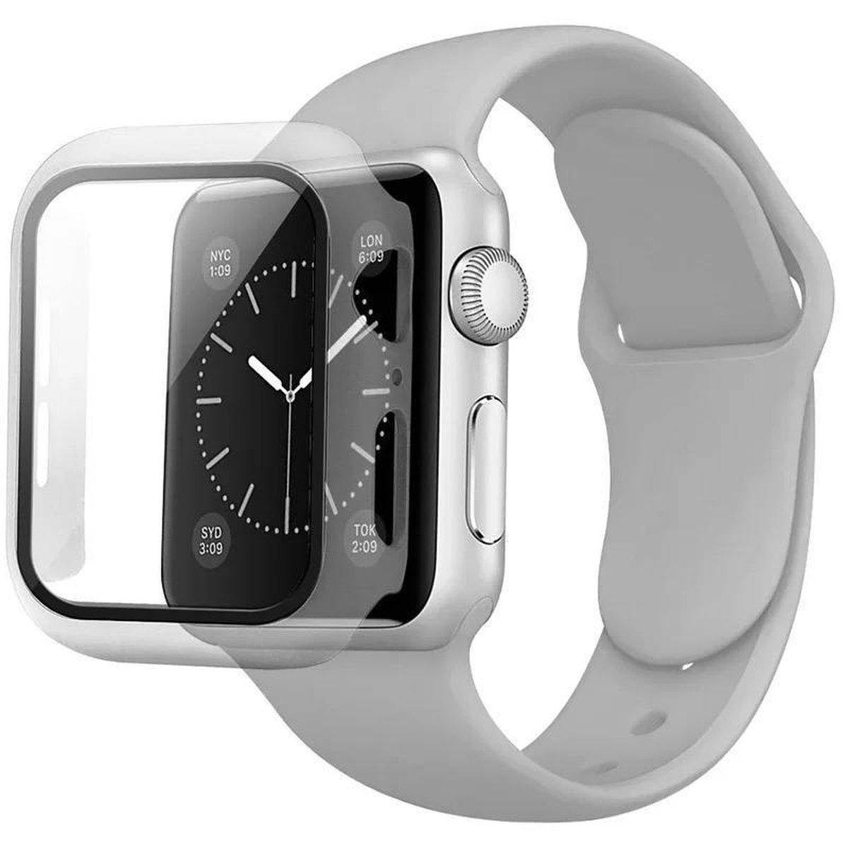 

Защитный чехол + ремешок для Apple Watch, 40 мм Silver серый