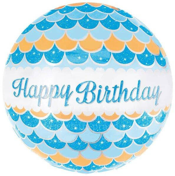 

Фольгированный круг с рисунком 18"(45см) "HAPPY BIRTHDAY синий", Китай