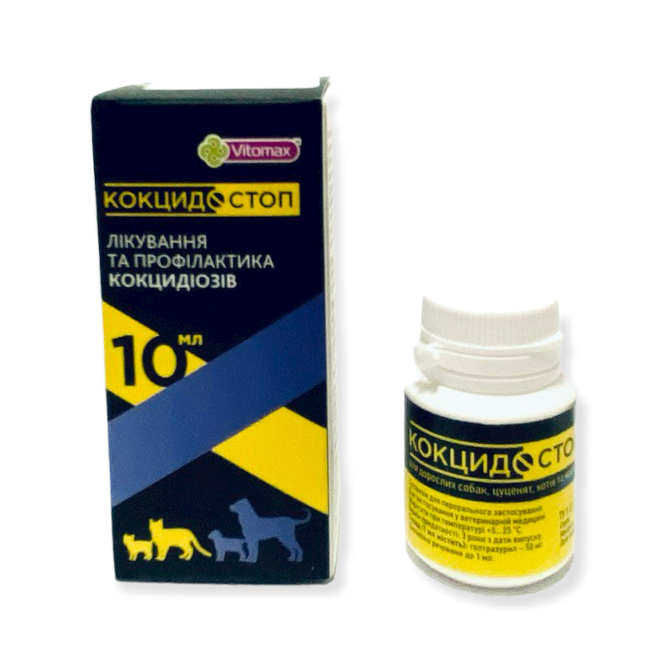 

Кокцидостоп суспензия для лечения саркоцистоза для кошек и собак 10 мл Vitomax