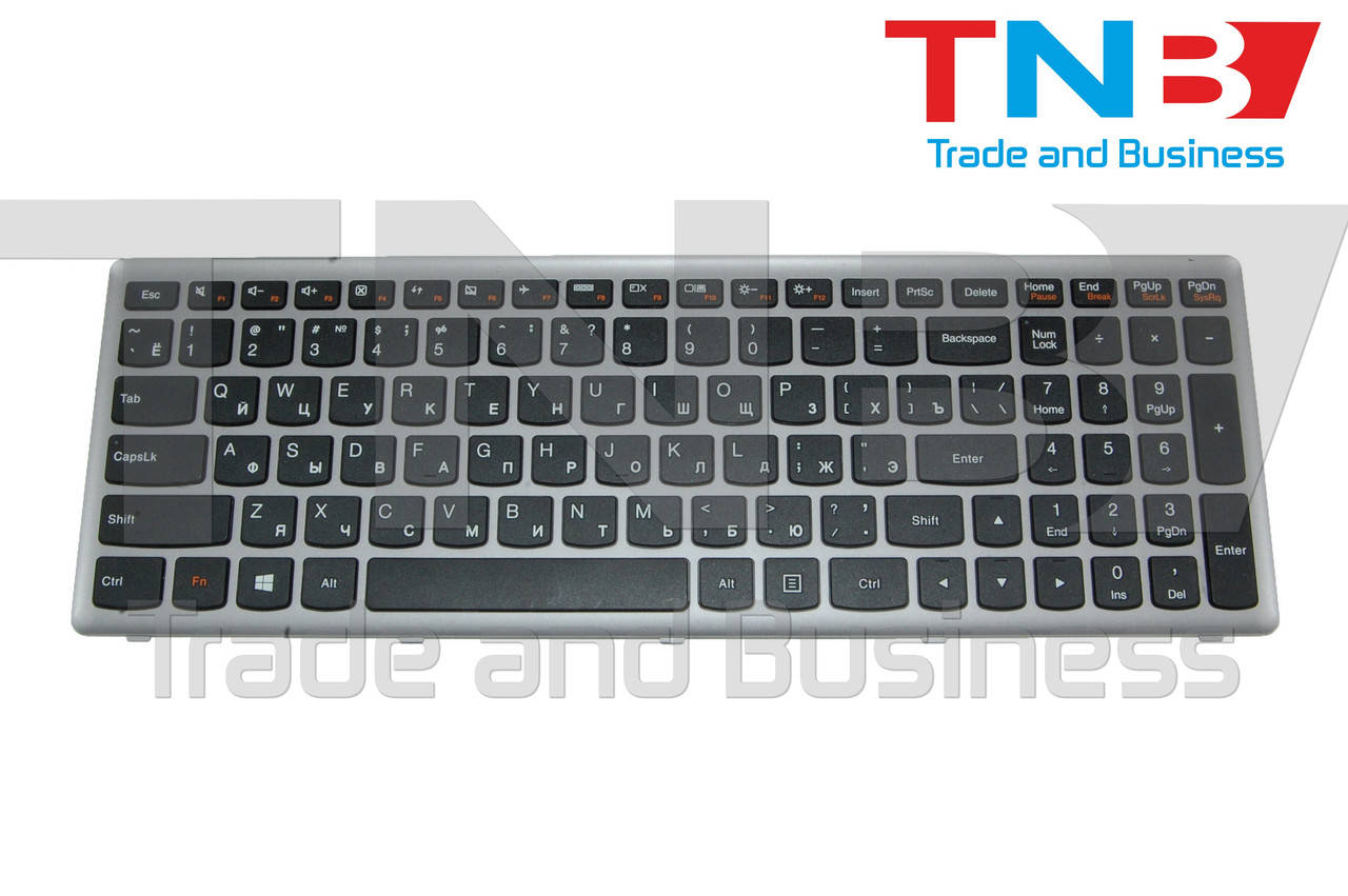 

Клавиатура Lenovo IdeaPad Z500; P500 черная с серой рамкой RUUS