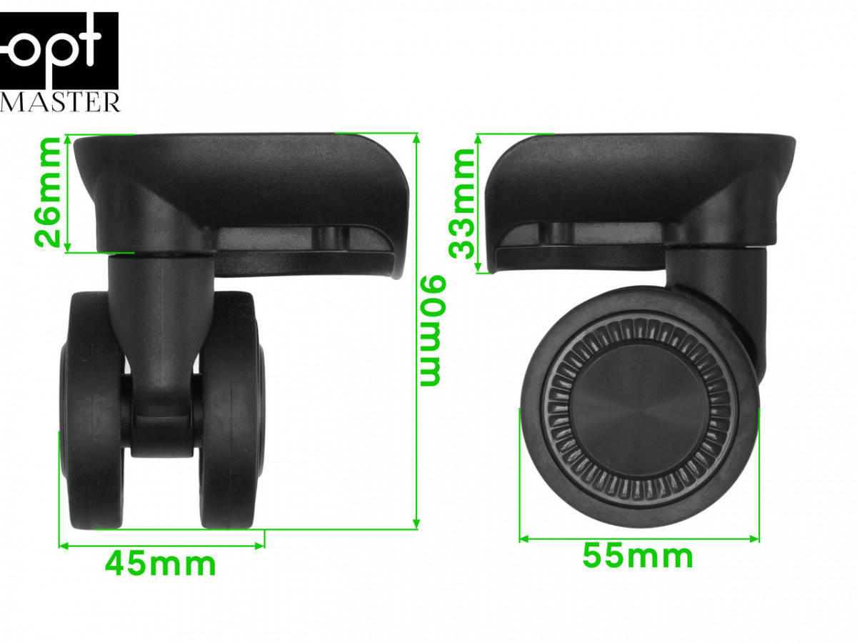 

Колеса для чемодана ЧМК-1-8608-g, Черный