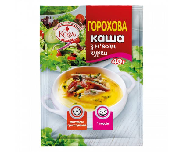 

Каша горохова з м’ясом курки миттєвого приготування