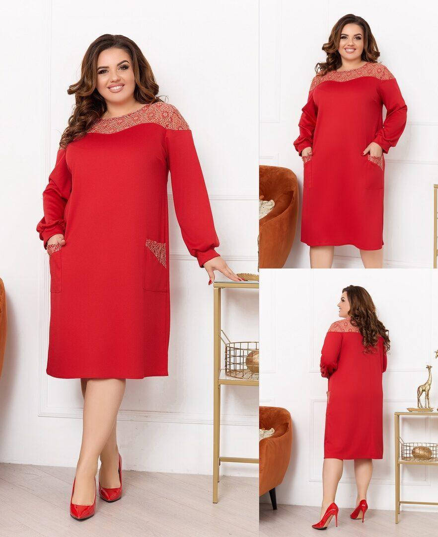 

Элегантное женское платье свободного кроя, ткань "Французский Трикотаж" 52, 54, 56 размер 52