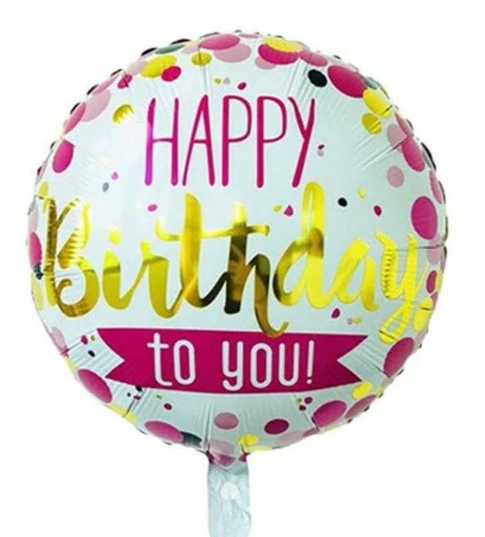 

Фольгированный шар круг Happy Birthday to you с конфетти 18 "Китай, Белый
