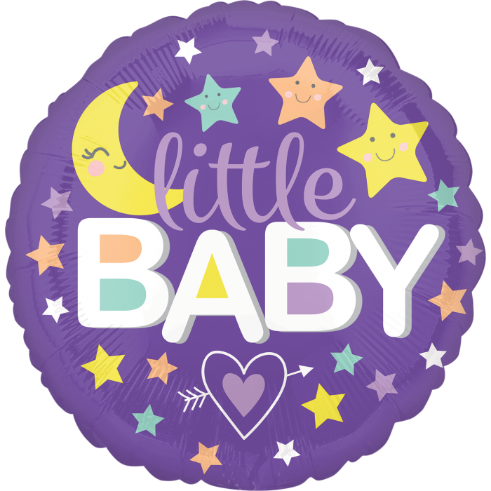 

A 18" Little Baby Moon & Stars. Шар фольгированный Малыш, Фиолетовый