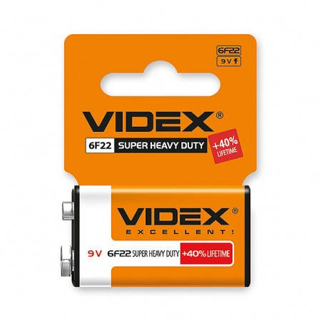 

Крона Videx 6F22 9V +40% Lifetime