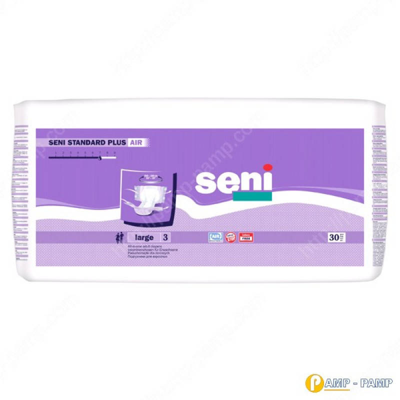 

Подгузники для взрослых Seni Standard Plus Air large. 30 шт