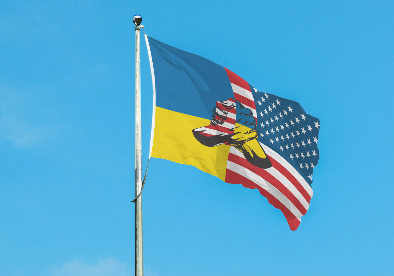 

Флаг Украина США friendship
