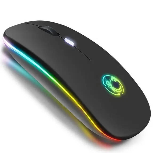 

Компьютерная беспроводная RGB мышь Bluetooth черная с подсветкой, Черный