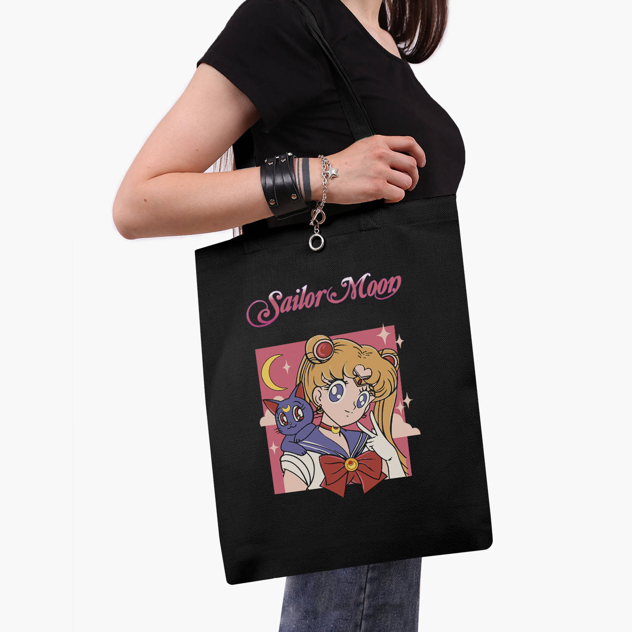 

Эко сумка Сейлор Мун (Sailor Moon) (9227-2659-BK) черная классическая, Черный