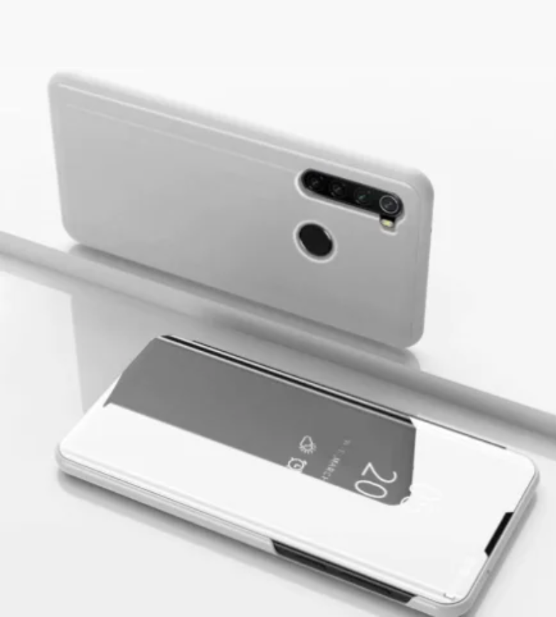 

Зеркальный Smart чехол-книжка Mirror для Xiaomi Redmi Note 8T / Серебро