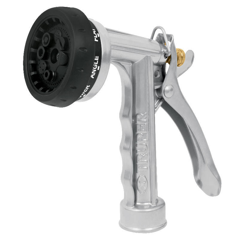 

Пістолет садовий для поливу, Метал, різнорежимний, цільнометалевий, ручка позаду, регульований Truper PR-108