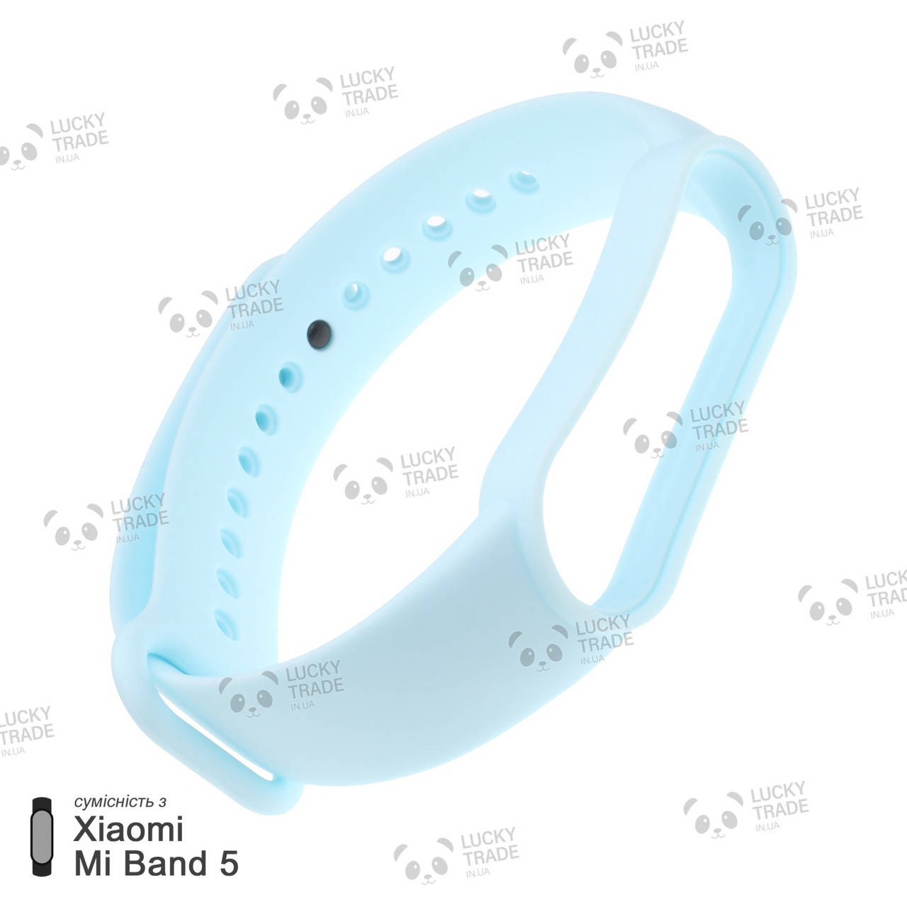 

Ремешок Xiaomi Mi Band 5 силиконовый однотонный браслет Light Светло-голубой [2419]