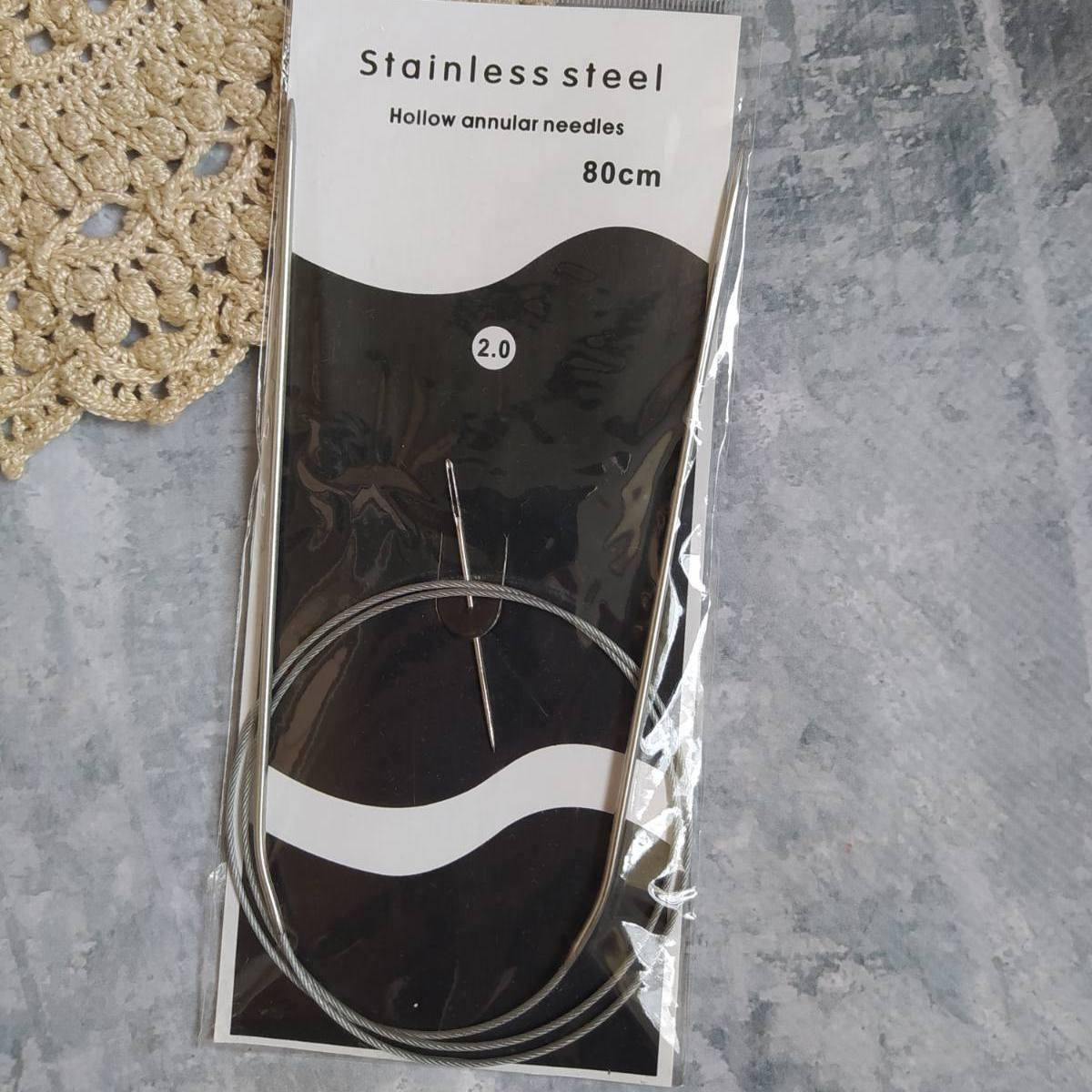 

Спиці для вязання з тросиком 80см.(2мм)