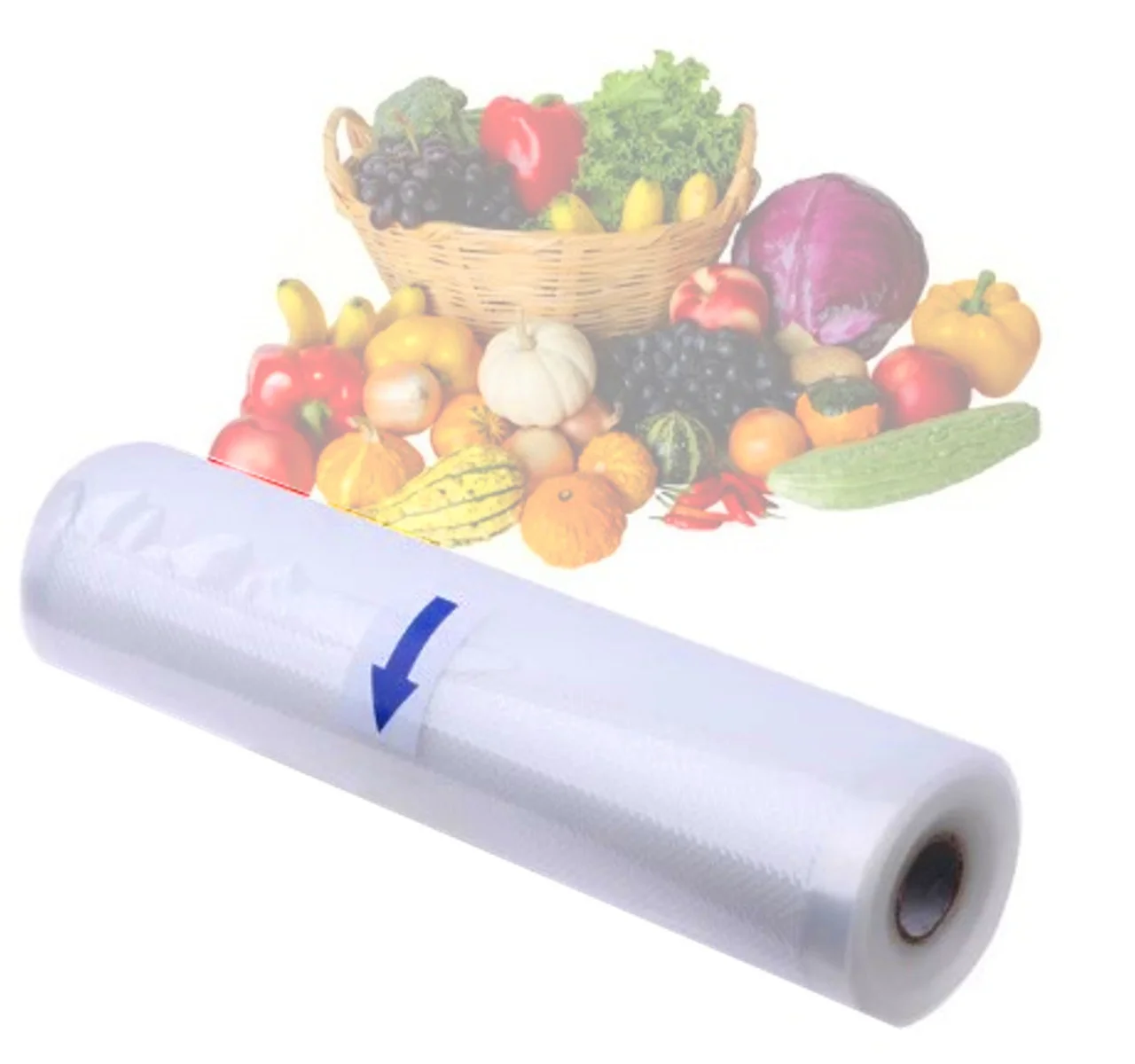 

Вакуумные гофрированные пакеты в рулонах Пленка для вакуумного упаковщика 20см, Серый
