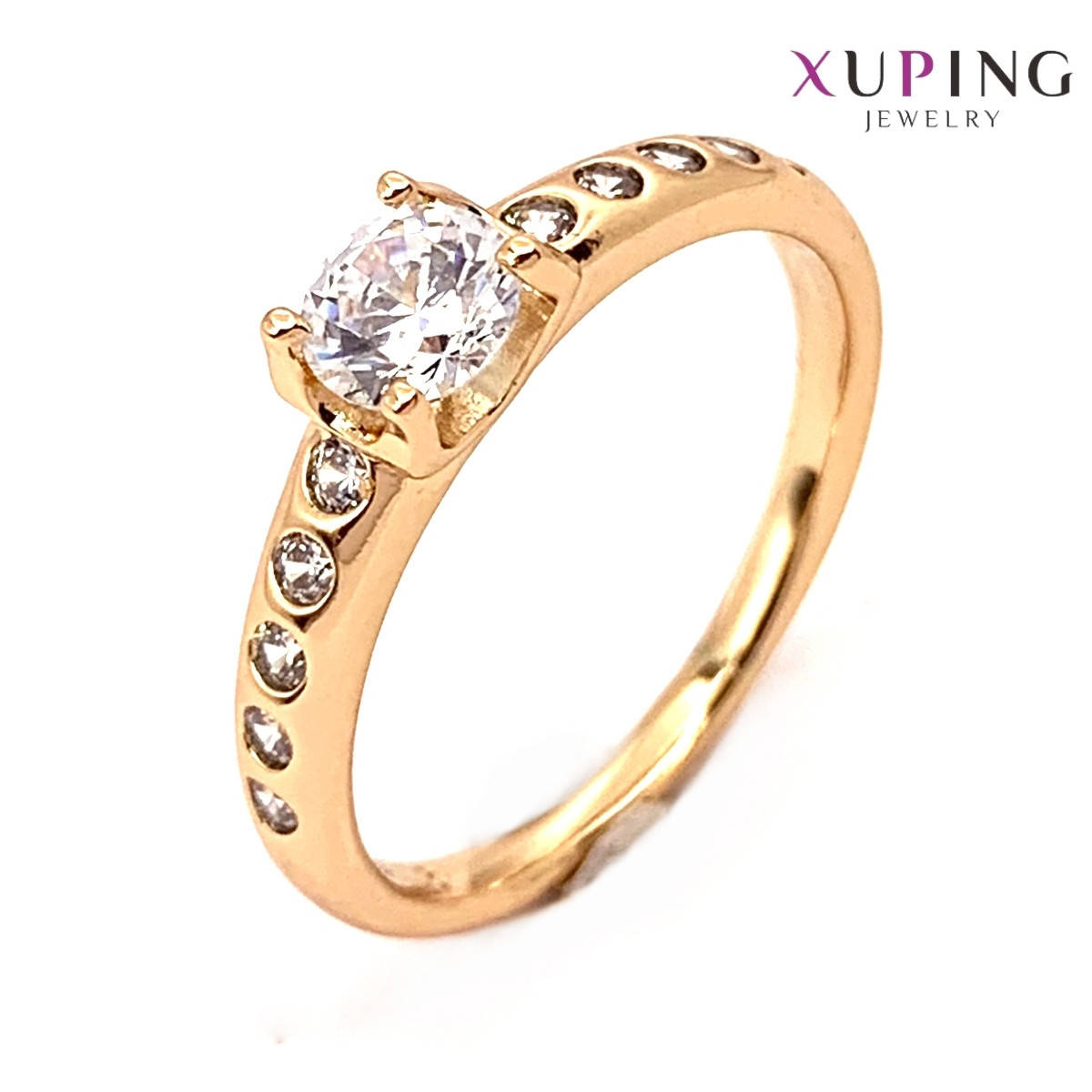 

Кольцо Xuping, белые фианиты (куб. цирконий), ширина 5 мм, вес 3 г, позолота 18K, ХР01370 (17)