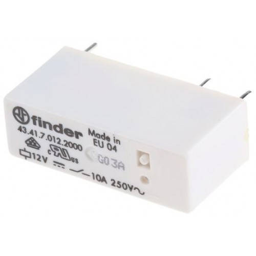 

Реле 43.41.7.012.2000, 12VDC, SPDT, 10A/250VAC FINDER
