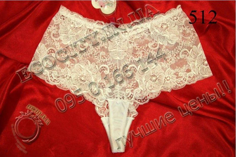 

T_3512P Anfen трусики полуамериканки кружевные белые XL