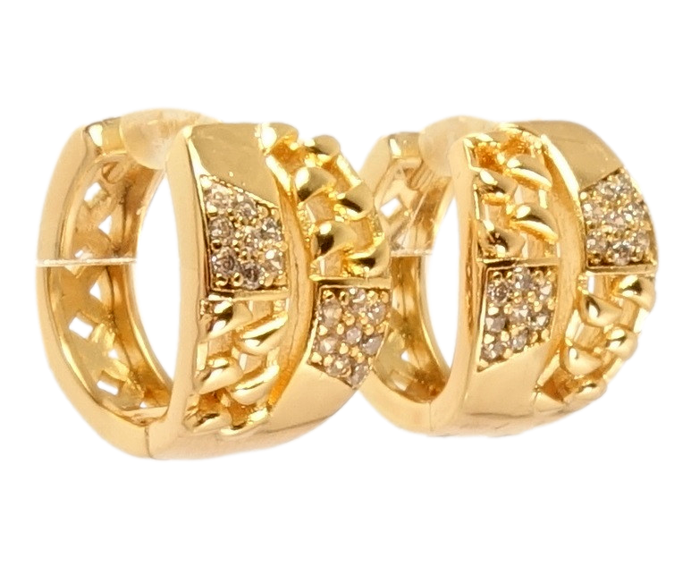 

Серьги Xuping Позолота 18K колечки "Декоративные овалы с цирконием"