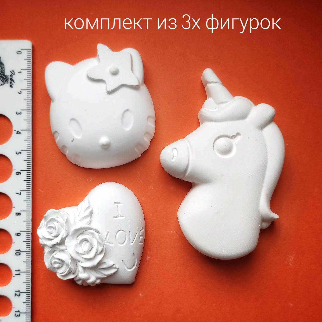

Гипсовые фигурки для девочек набор из 3х шт. Гипсовые фигурки для раскрашивания набор без коробки.
