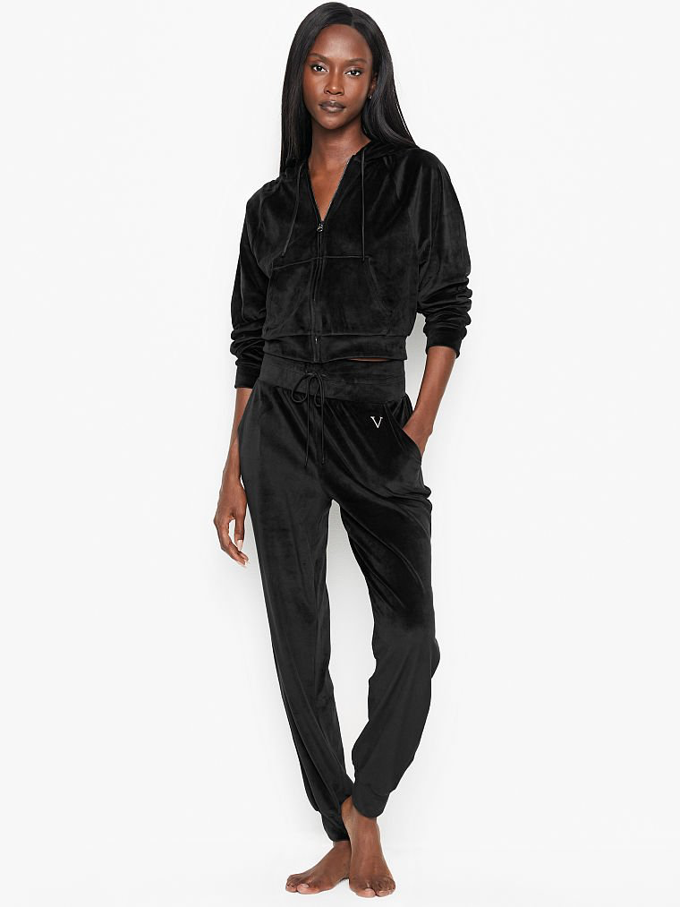 

Велюровый спортивный костюм Victoria’s Secret Velour Чёрный, S, Черный