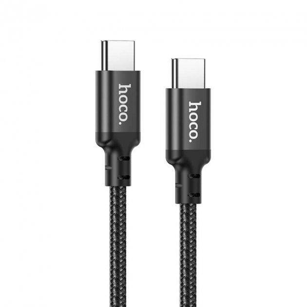 

Кабель Type C to Type C Hoco X14 Double Speed 60W Тканевый Кабель тайп си на тайп си для быстрой зарядки, Черный