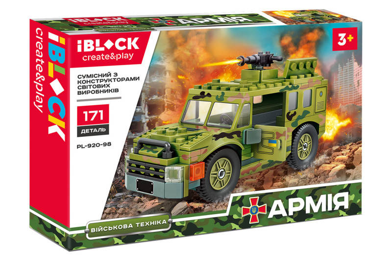 

Конструктор военный внедорожник Армия IBLOCK PL-920-98, Разные цвета