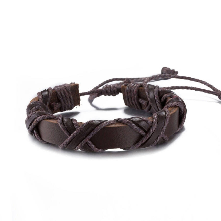 

Браслет кожаный коричневый 6148м-а