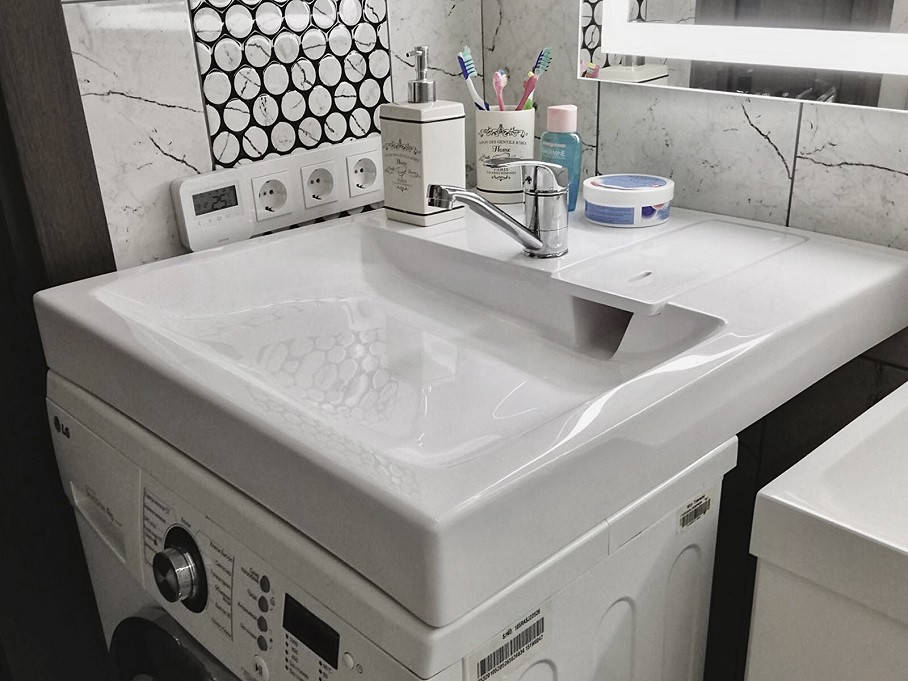 

Раковина над стиральной машиной 60x70 Verona Quadro, Белый