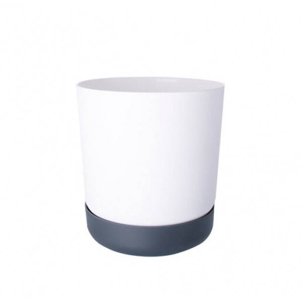 

Горшок для цветов Form-Plastic SATINA DUO круглый с подставкой 5,2 л 17 х 19 см, Цвет Белый+Антрацит