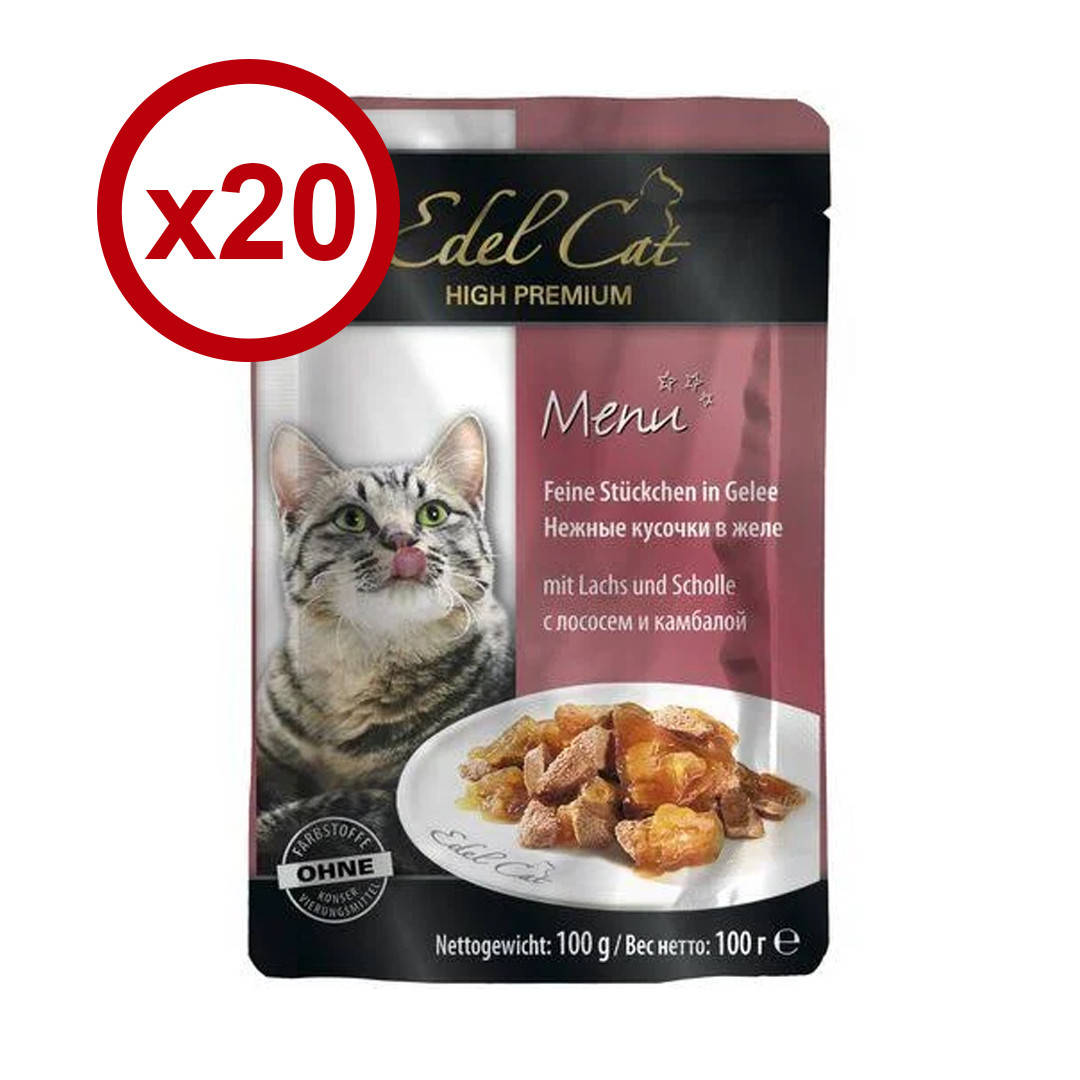 

Edel Cat pouch 100г*20шт паучи для котов (лосось и камбала в желе)